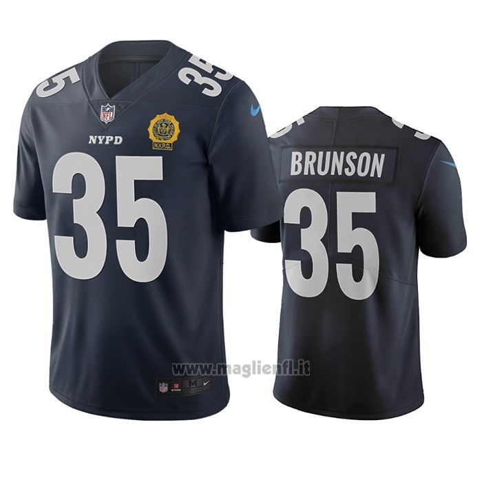 Maglia NFL Limited New York Giants T.j. Brunson Ciudad Edition Blu